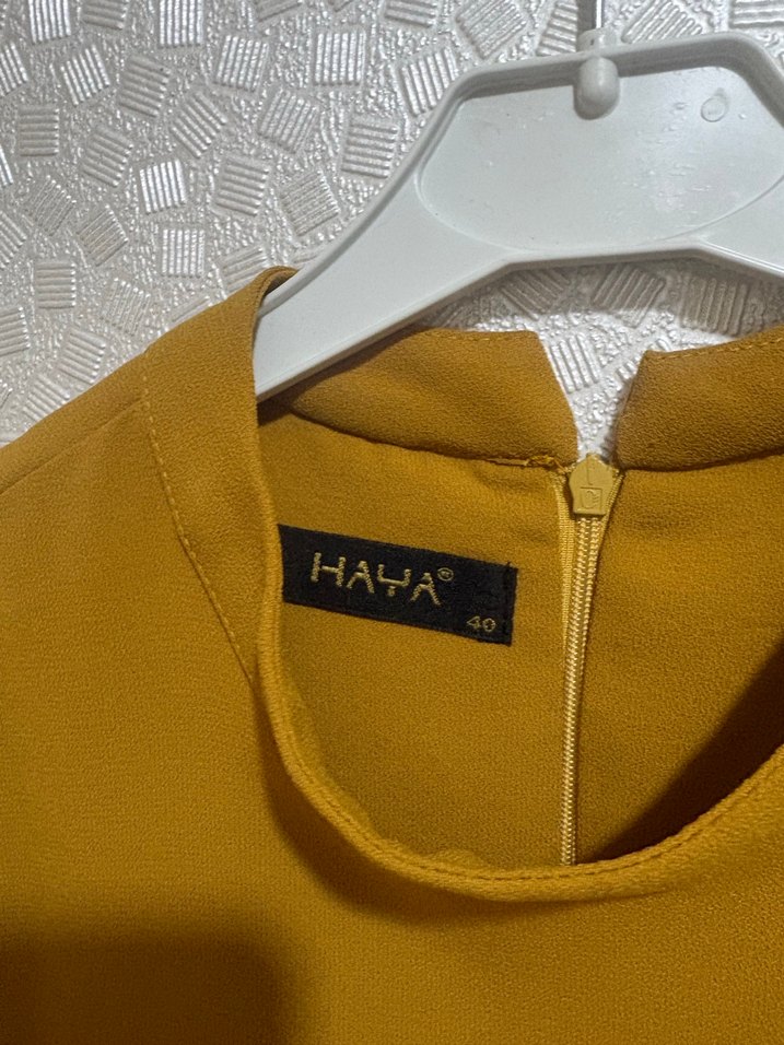 Zincir Detaylı Uzun Kollu Sarı Tunik - Görsel 3