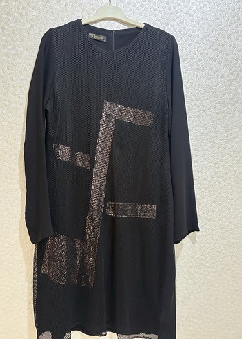 Siyah Kadın Uzun Kollu Baskılı Tunik - Görsel 3