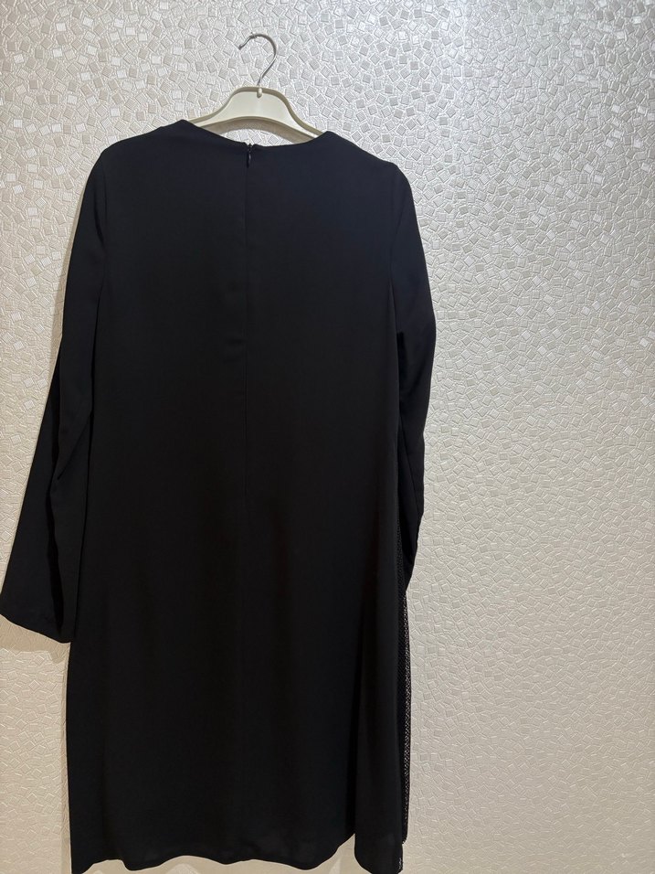 Siyah Kadın Uzun Kollu Baskılı Tunik - Görsel 4