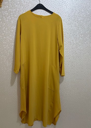Uzun Kollu Sarı Salaş Tunik - Görsel 2