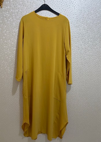 Uzun Kollu Sarı Salaş Tunik - Görsel 3