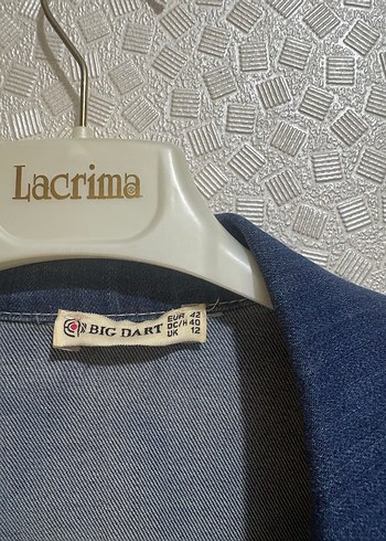 Düğmeli Uzun Mavi Denim Kadın Ceket - Görsel 4