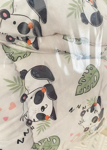 Baskılı Beyaz Bebek Uyku Yatağı ve Yastık - Görsel 6