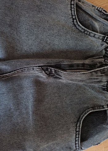 Zara Gri Kadın Midi Boy Regular Fit Denim Pantolon