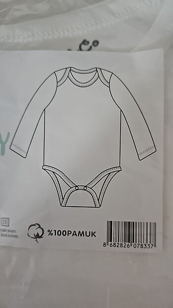 1 Yaş Beden Bebek uzun kollu body
