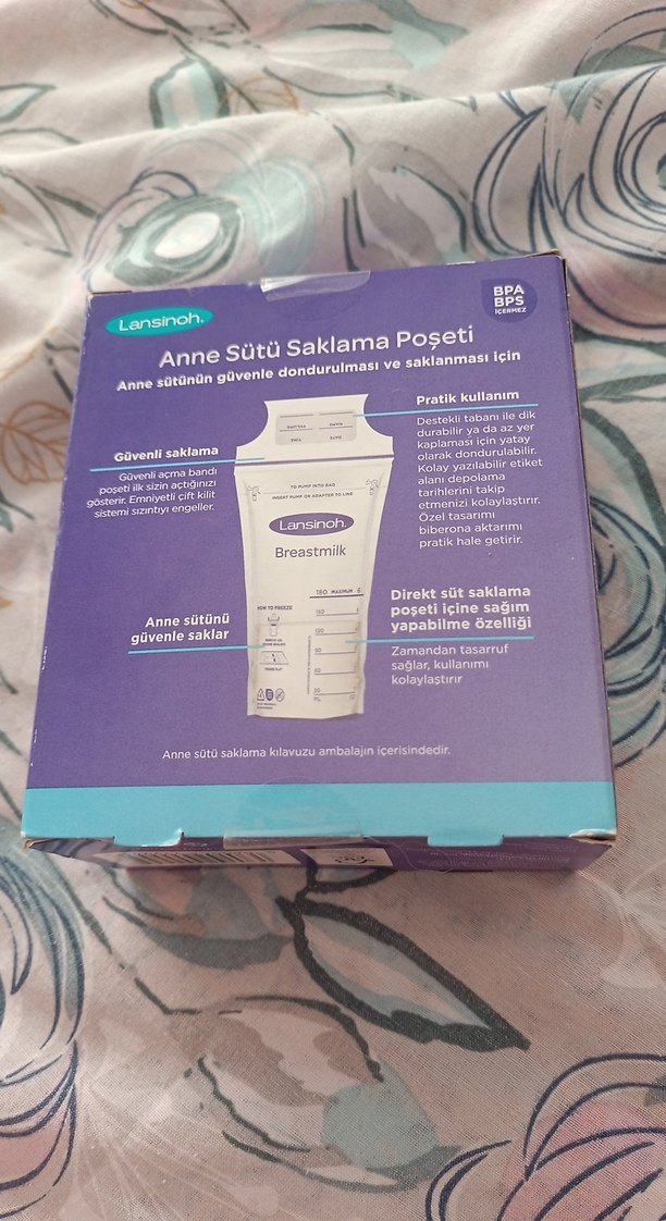 Lansinoh Anne Sütü Saklama Poşeti 180 ml 50 adet - Görsel 2