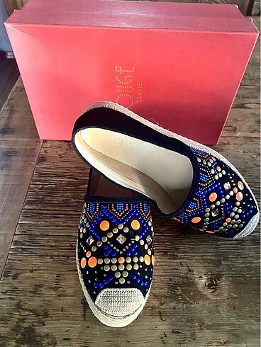 Giuseppe Zanotti #Rouge nubuk taşlı pullu espadril