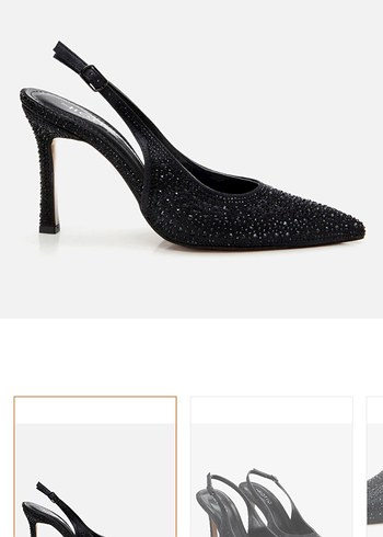 Hotiç Hotiç Siyah Taşlı Stiletto Topuklu Kadın Ayakkabı