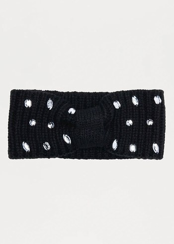 Taş Detaylı Siyah Örgü Saç Bandı - Görsel 2