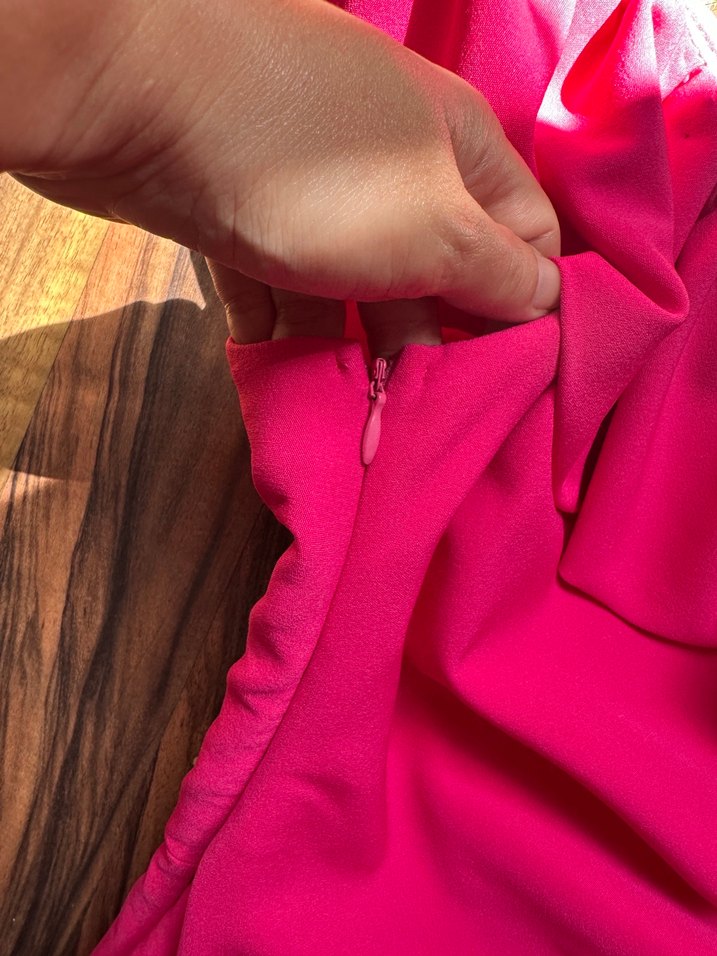 Pembe Fırfırlı Straplez Abiye - Görsel 5