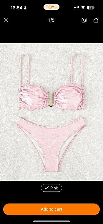 Pembe Bikini Seti