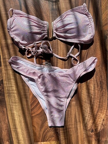 s Beden pembe Renk Pembe Bikini Seti