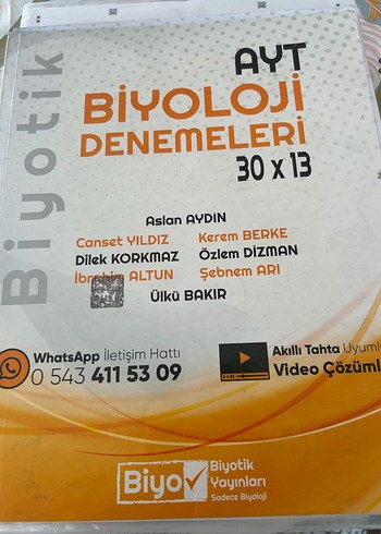 AYT Biyoloji Denemeleri 30x13 - Biyotik Yayınları