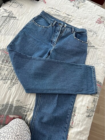 l Beden Vintage kadın bol paça mom jean