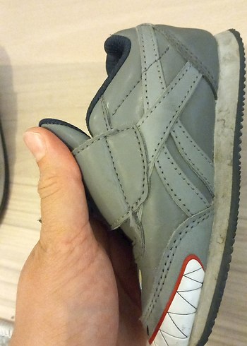 23 Beden Gri Erkek Çocuk Sneakers - Cırt Cırtlı