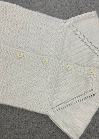 Beyaz Örgü  yelek - Görsel 3