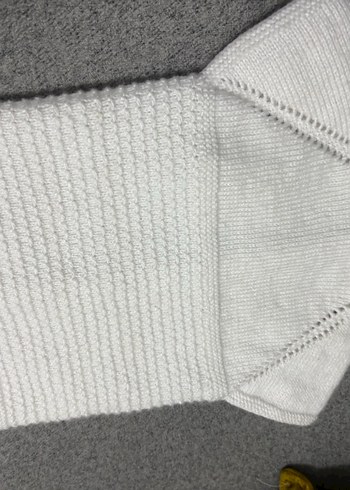 Beyaz Örgü  yelek - Görsel 8