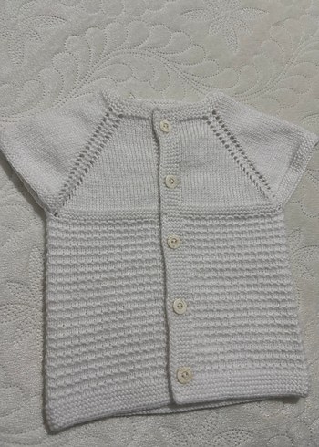 Beyaz Örgü  yelek - Görsel 11