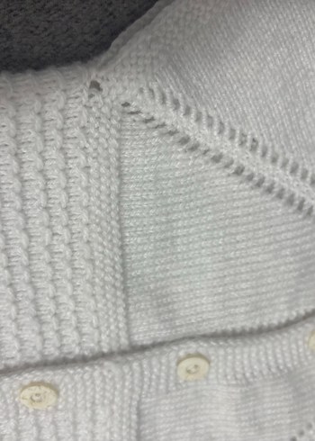 Beyaz Örgü  yelek - Görsel 4