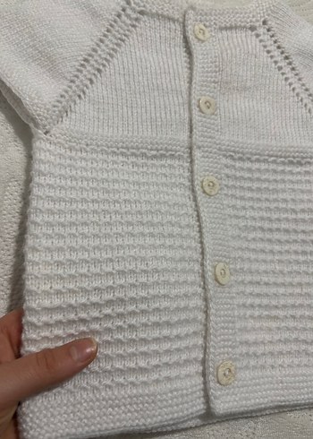 Beyaz Örgü  yelek - Görsel 10