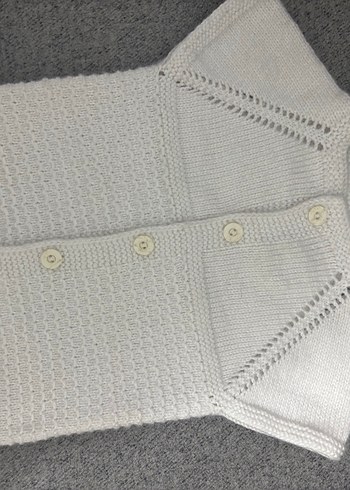 Beyaz Örgü  yelek - Görsel 2