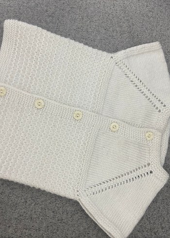 Beyaz Örgü  yelek - Görsel 5