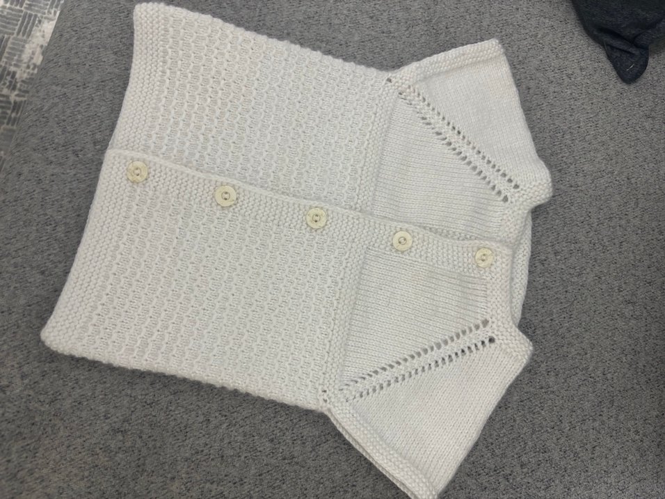 Beyaz Örgü  yelek - Görsel 3