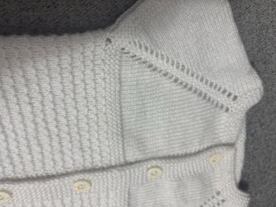 Beyaz Örgü  yelek - Görsel 4
