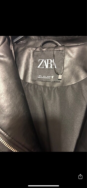 l Beden Zara uzun deri ceket
