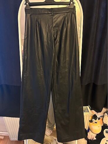 m Beden zara wide leg deri pantolon