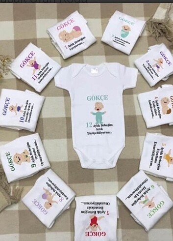 Yenidoğan Beden çeşitli Renk 12 li zıbın set