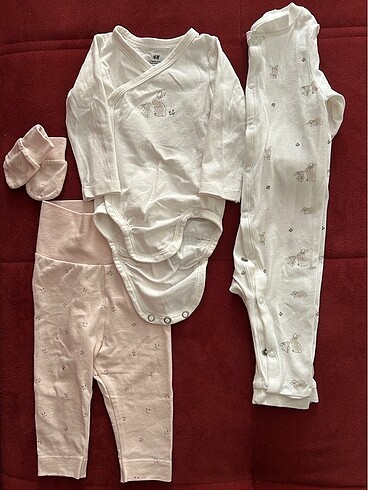 H&M Alt Üst ve Tulum Takım 2-4 ay Pamuk Jarse