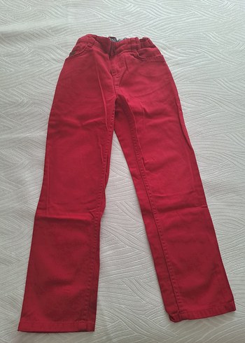 Kırmızı Erkek Çocuk Düz Kesim Pantolon