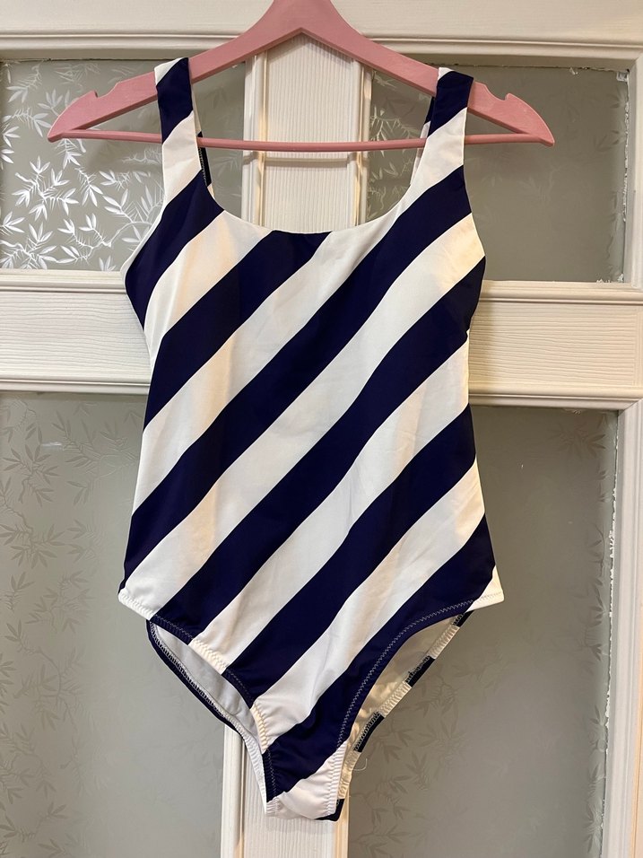 Çizgili Lacivert Kadın Mayo - Görsel 3