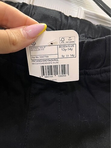 13-14 Yaş Beden siyah Renk Çocuk pantalon