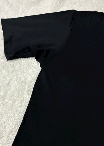 Siyah Baskılı Overce büyük beden battal boy tişört - Görsel 3