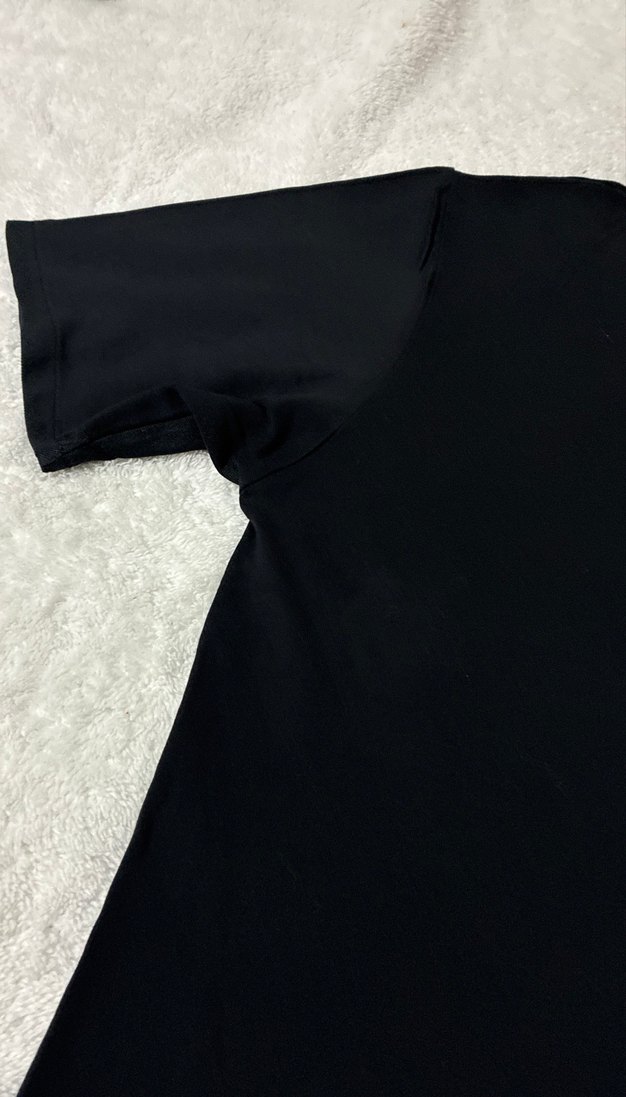 Siyah Baskılı Overce büyük beden battal boy tişört - Görsel 3