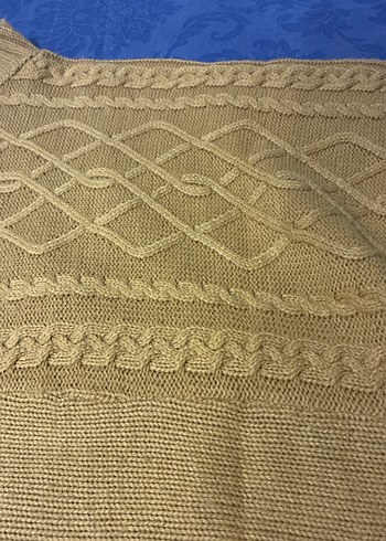 Bej Bohem Örgü Kadın Kazak - Görsel 2