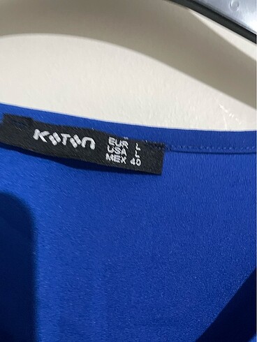 l Beden mavi Renk Koton bayan bluzu