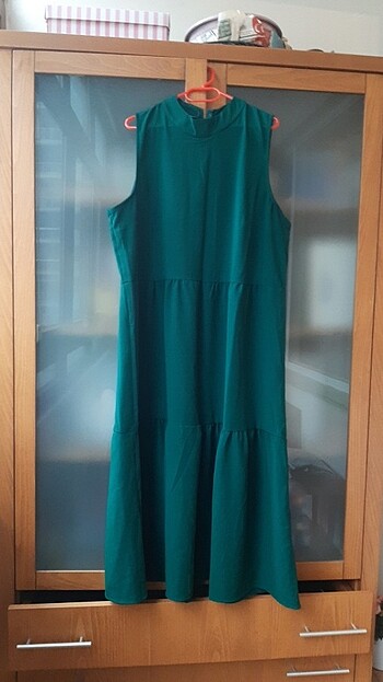 Trendyolcurve 44 beden yeşil yazlık elbise