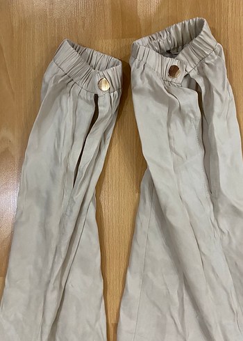 Network Bej Midi Keten Rahat Kesim Kadın Pantolon - Görsel 6