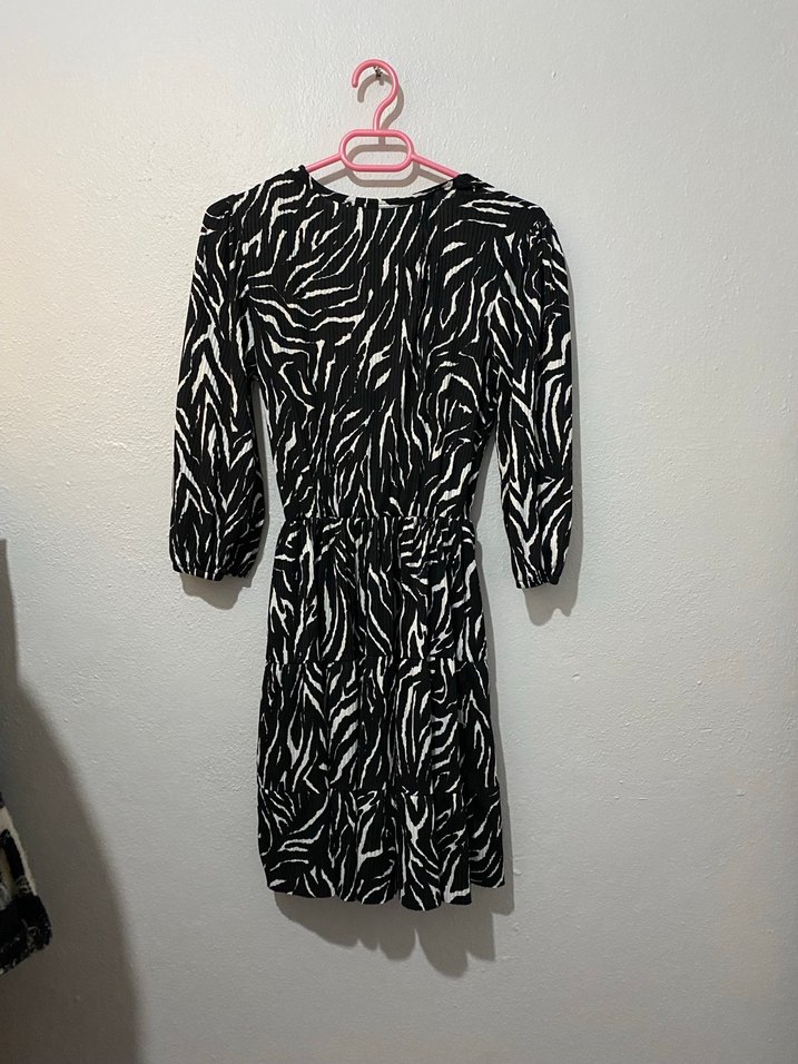 Zebra Desenli Mini Elbise - Görsel 2