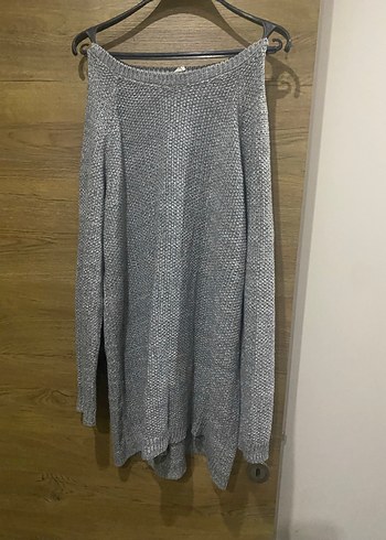 Gri Triko Bohem Tarz Kadın Kazak - Görsel 2