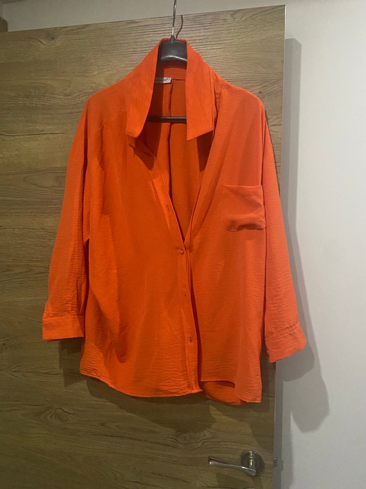 Turuncu Düğmeli Keten Gömlek - Görsel 2