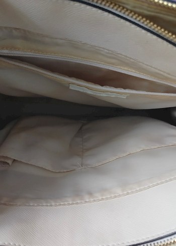 HM Bej Suni Deri Fermuarlı Kadın Çantası - Görsel 5