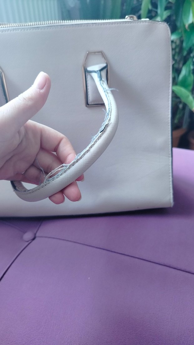 HM Bej Suni Deri Fermuarlı Kadın Çantası - Görsel 2