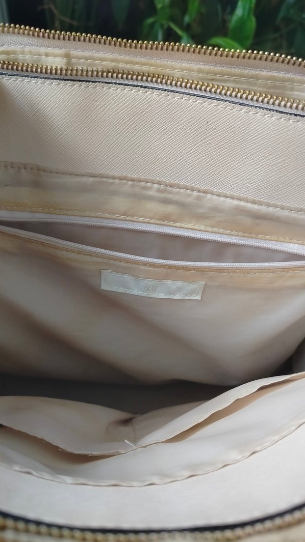 HM Bej Suni Deri Fermuarlı Kadın Çantası - Görsel 4