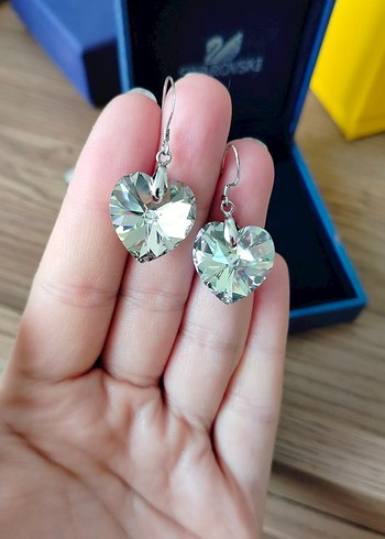 Kalp Figürlü Swarovski Küpe - Görsel 2