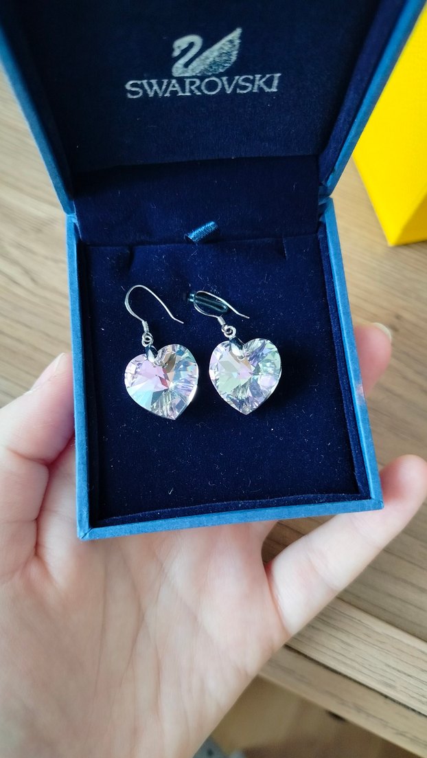 Kalp Figürlü Swarovski Küpe - Görsel 3