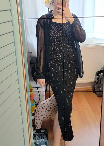 Siyah Abiye Elbise Takım - Görsel 4